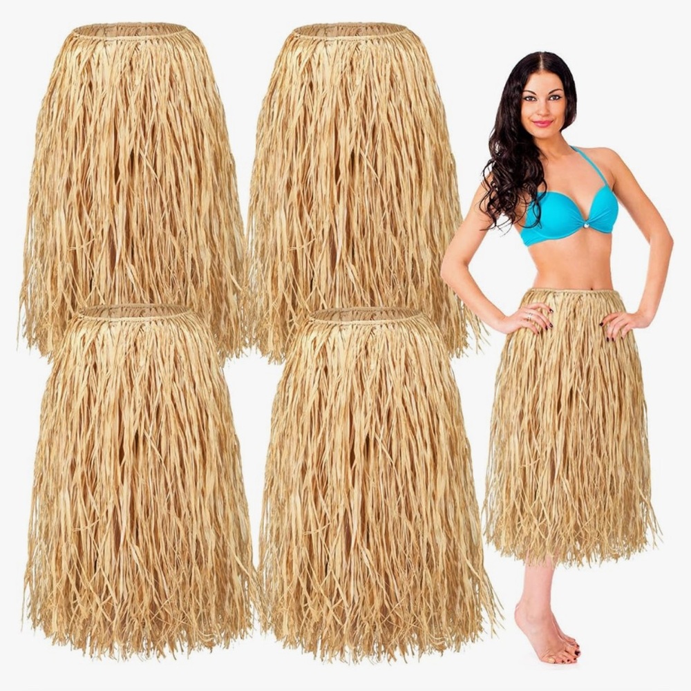 6 Piece Lot of Adult Hawaiian Luau Party Skirt Costume 32x30 inches  New!